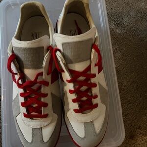 Maison Martin Margiela White Sneakers with Red Accents